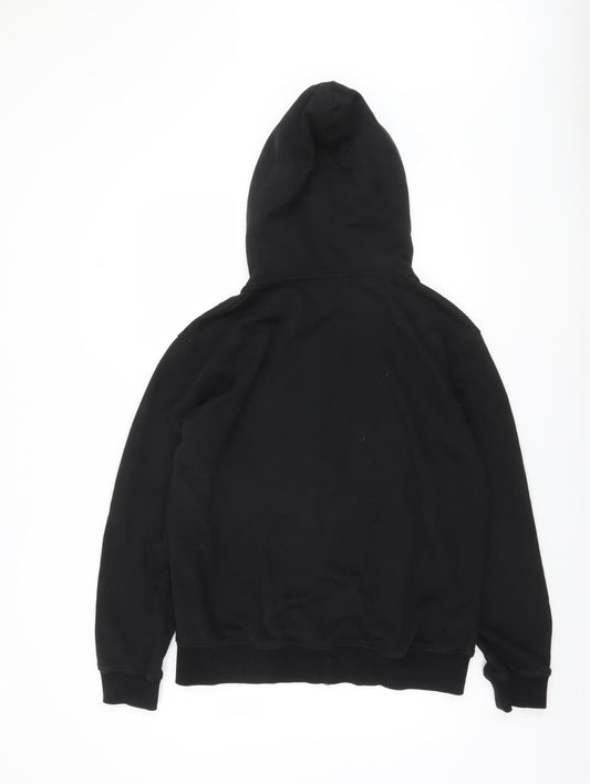 Opened & Co Men's Black Full Zip Hoodie S Rhinestone Logo