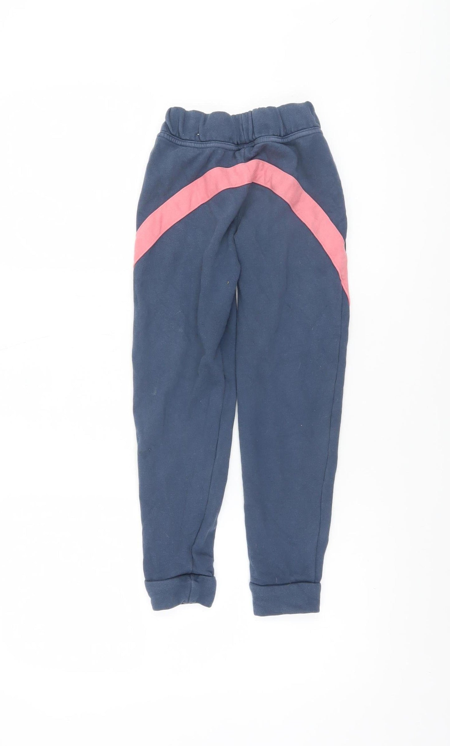 Adidas Boys Blue Jogger Trousers 7-8 Years Elastic Waist Activewear