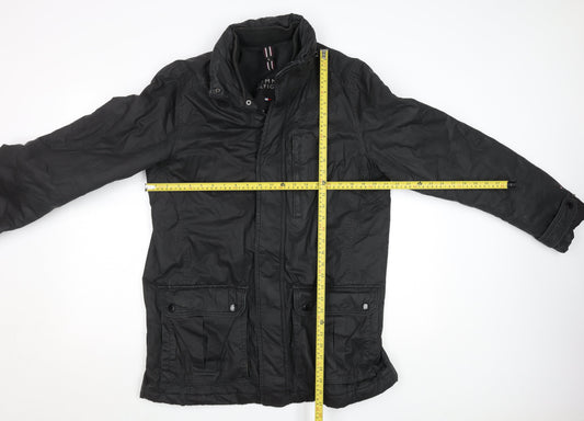 Tommy Hilfiger Men's Black Military Jacket Size L Water Resistant