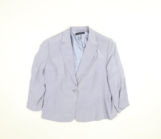 Windsmoor Womens Purple 3/4 Sleeve Lined Blazer Size 14