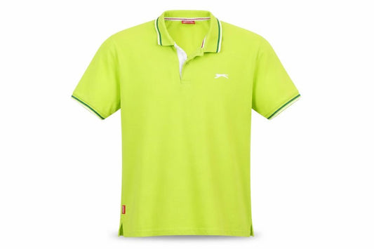Slazenger Men's Green Cotton Polo Shirt Size M Short Sleeve Sports Top