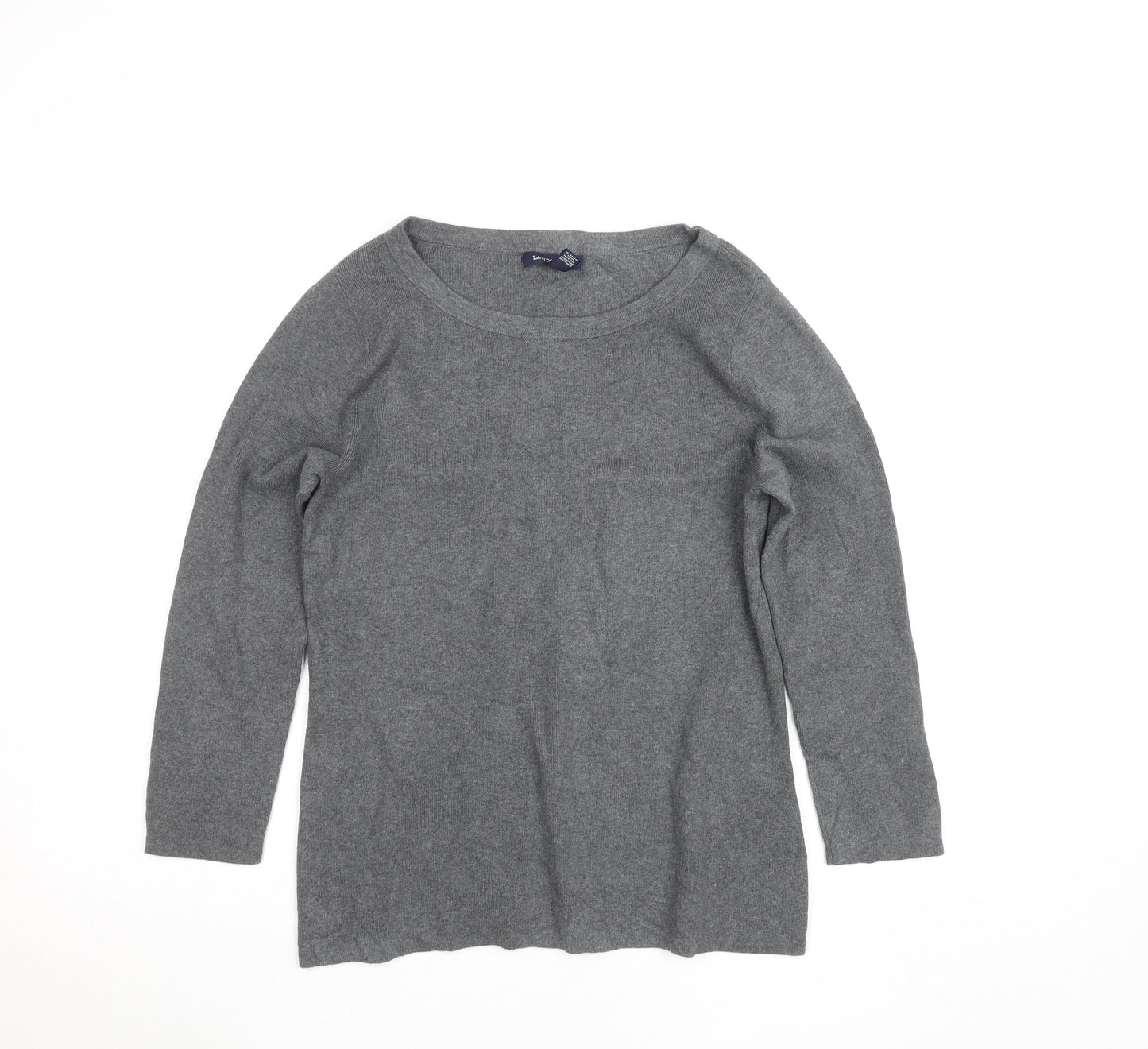 Womens UK Size S Lands' End Grey Wool Blend Blouse