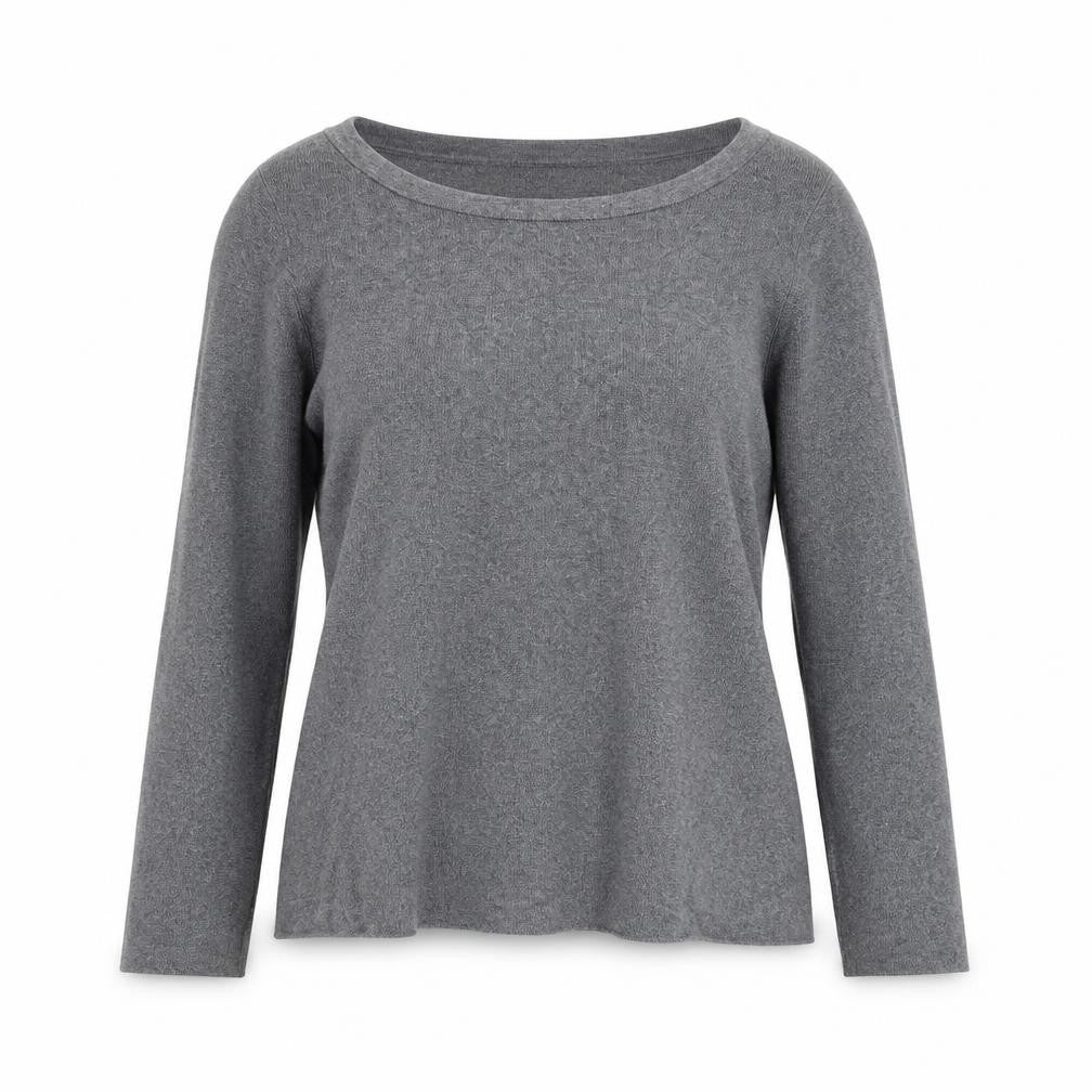 Womens UK Size S Lands' End Grey Wool Blend Blouse