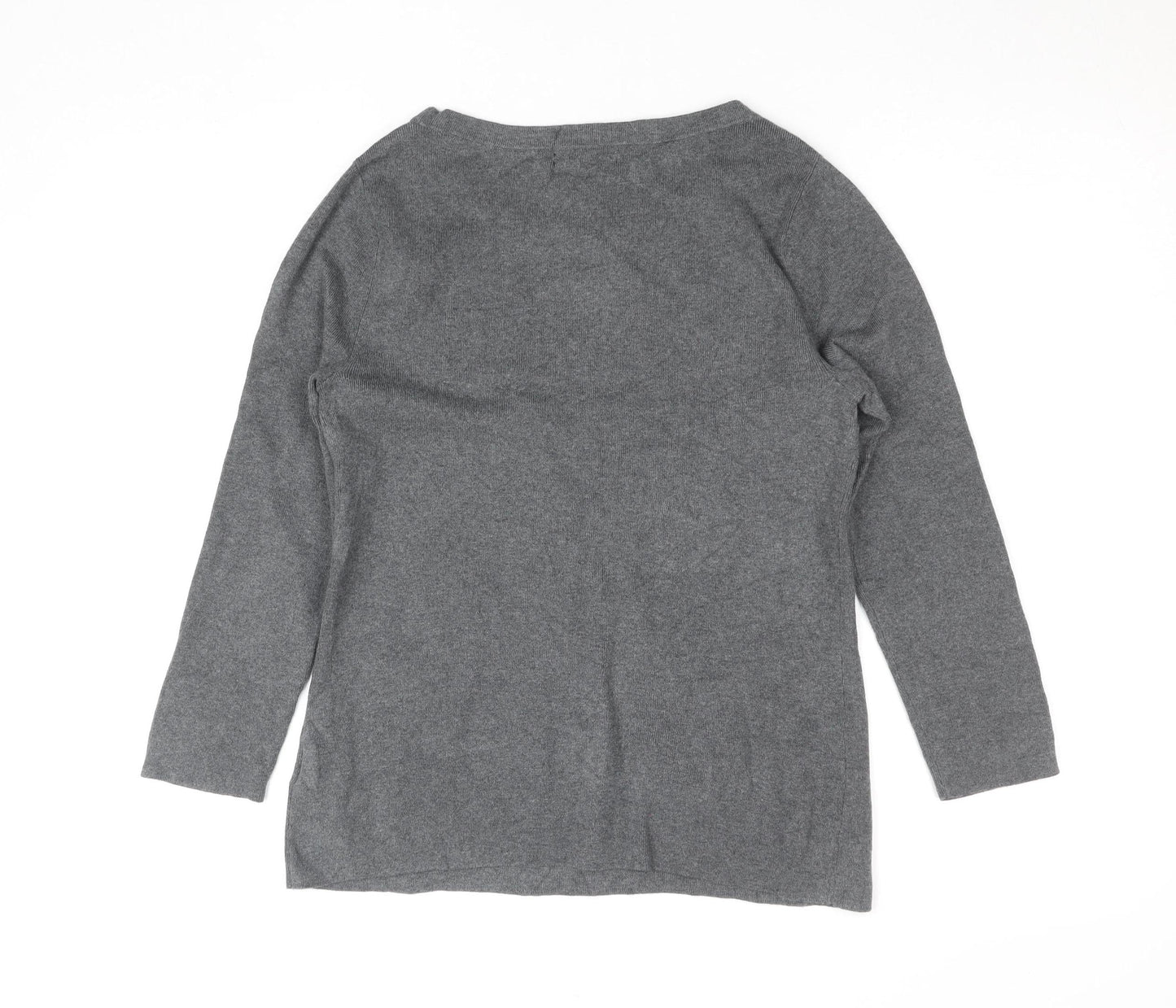 Womens UK Size S Lands' End Grey Wool Blend Blouse