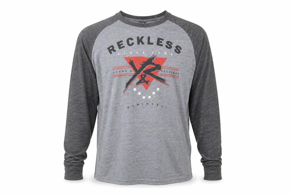 Young & Reckless Men’s Grey Long Sleeve Graphic Top Size L