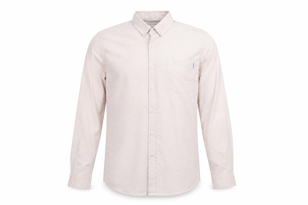 Topman Men's Beige Slim Fit Long Sleeve Button-Up Shirt L