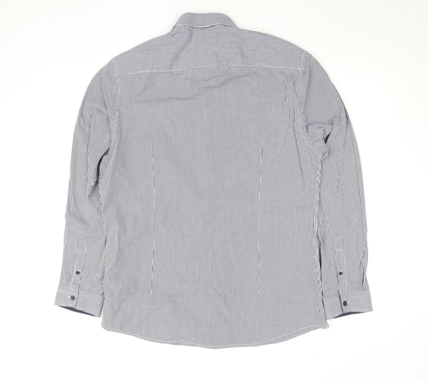 Cedar Wood State Men's Blue Check Button-Up Long Sleeve Shirt XL