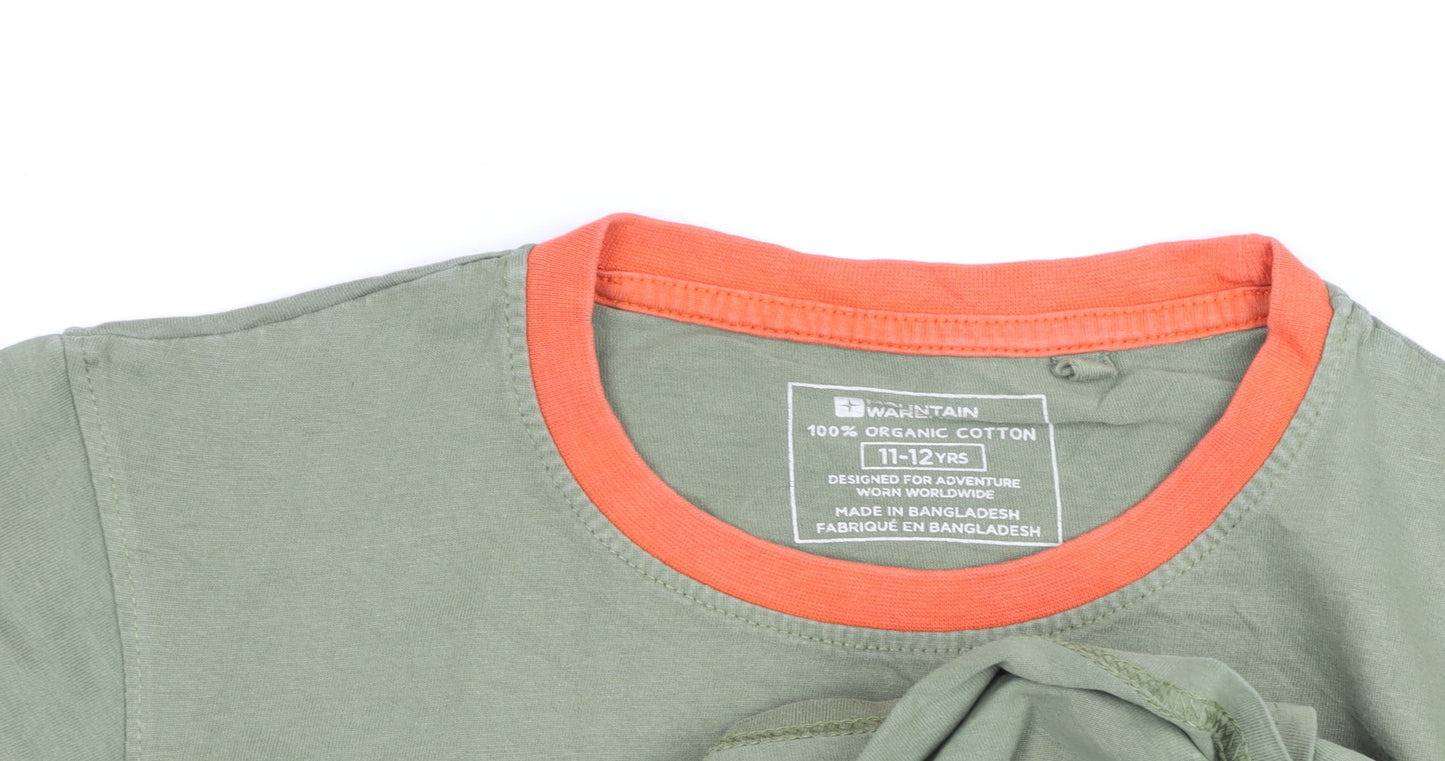Waintain Boys Green Organic Cotton Born to Roam T-Shirt 11-12 Years