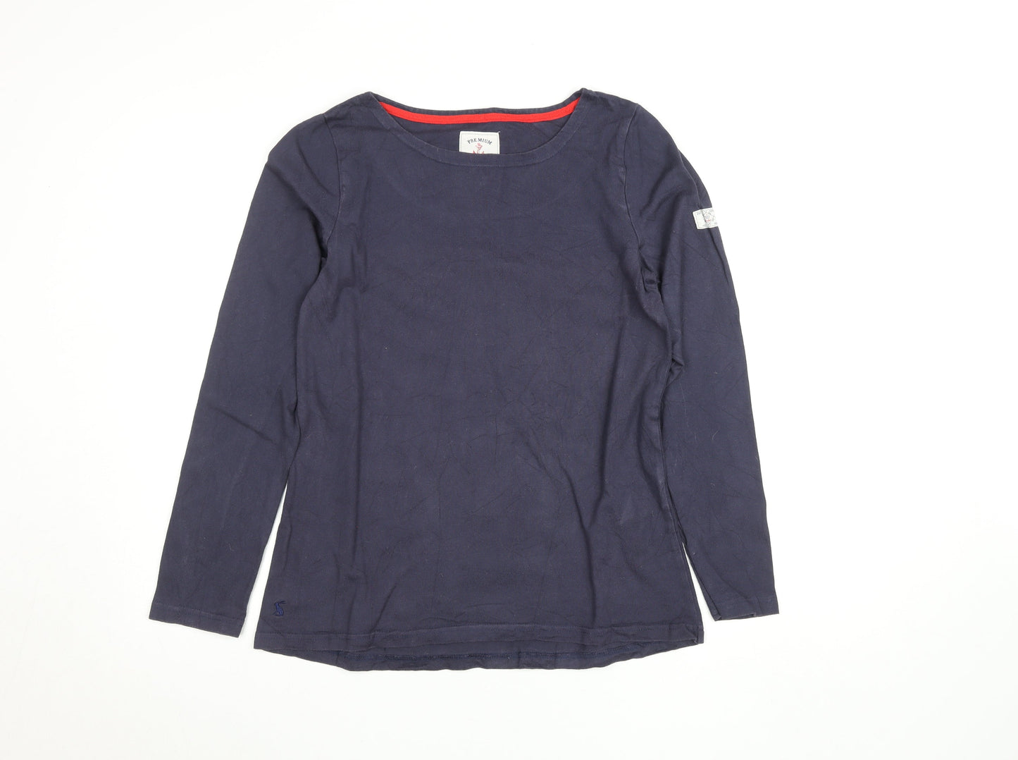Womens UK Size 10 Joules Blue 100% Cotton T-Shirt