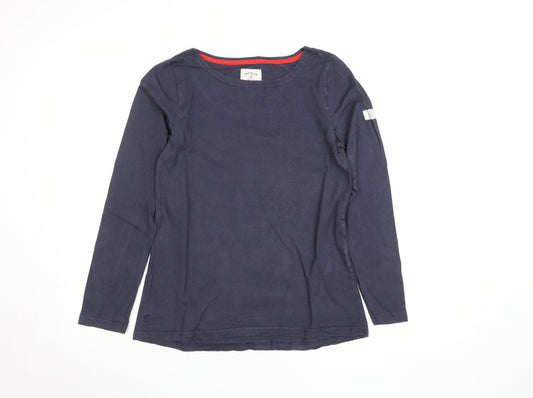 Womens UK Size 10 Joules Blue 100% Cotton T-Shirt