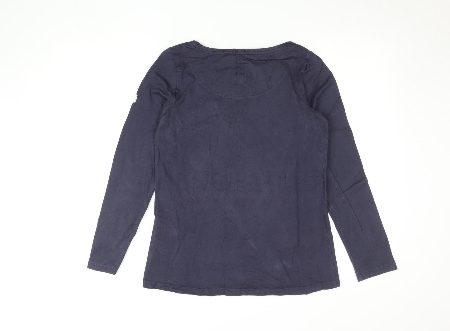 Womens UK Size 10 Joules Blue 100% Cotton T-Shirt