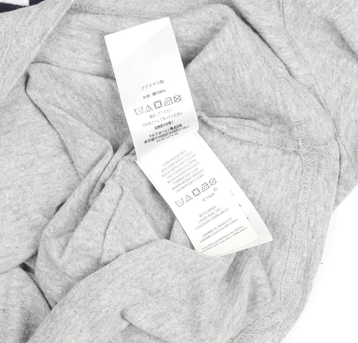 Ralph Lauren Women's Grey Long Sleeve Cotton Logo T-Shirt L