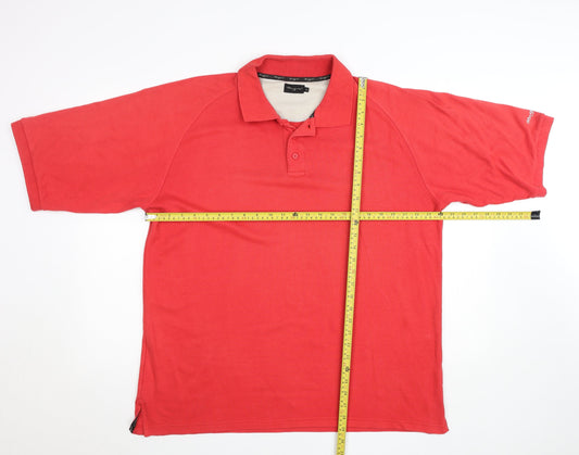 Resgue Men's Red XL Short Sleeve Cotton Blend Polo Shirt