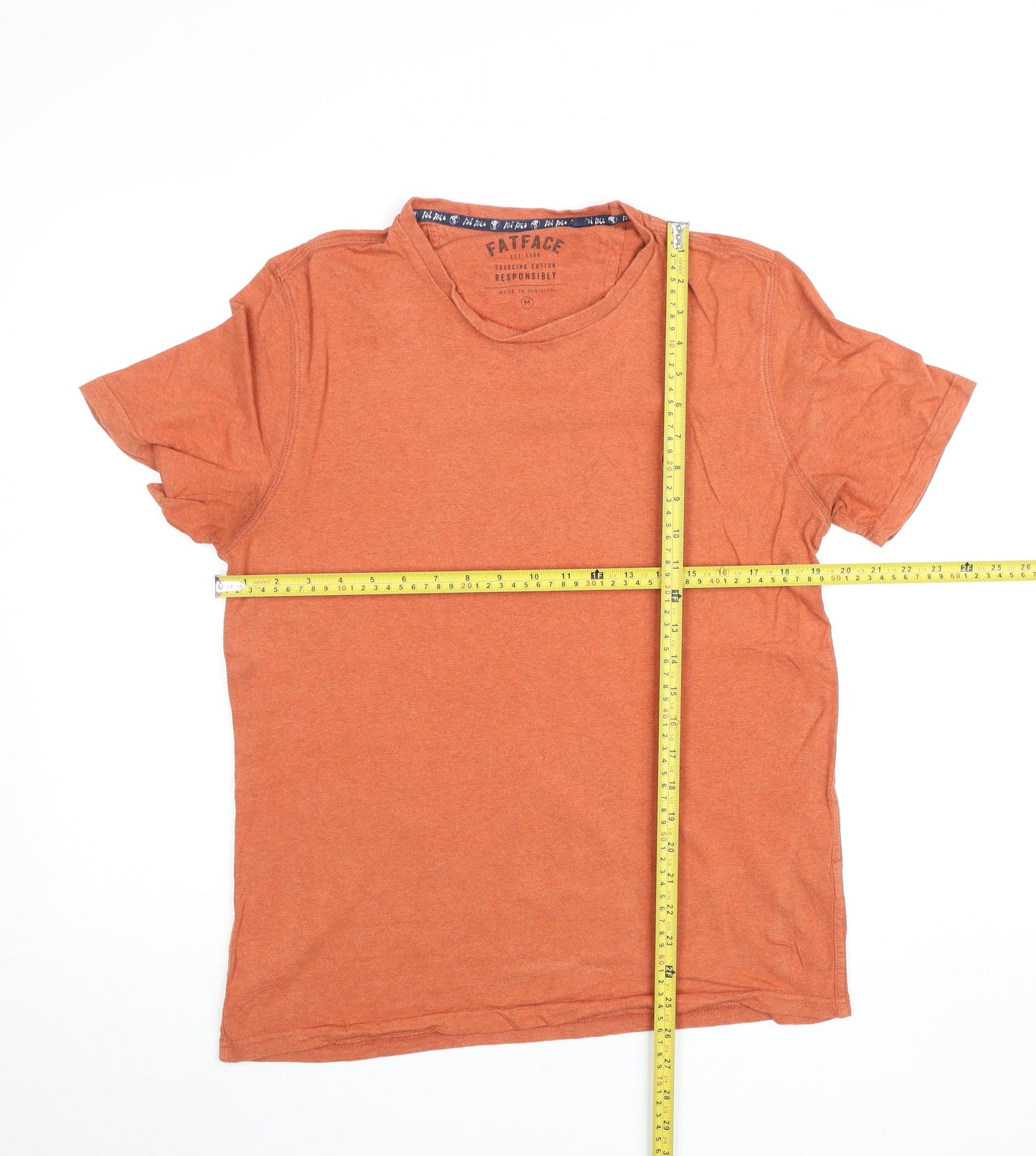 Womens UK Size M FatFace Orange Cotton T-Shirt