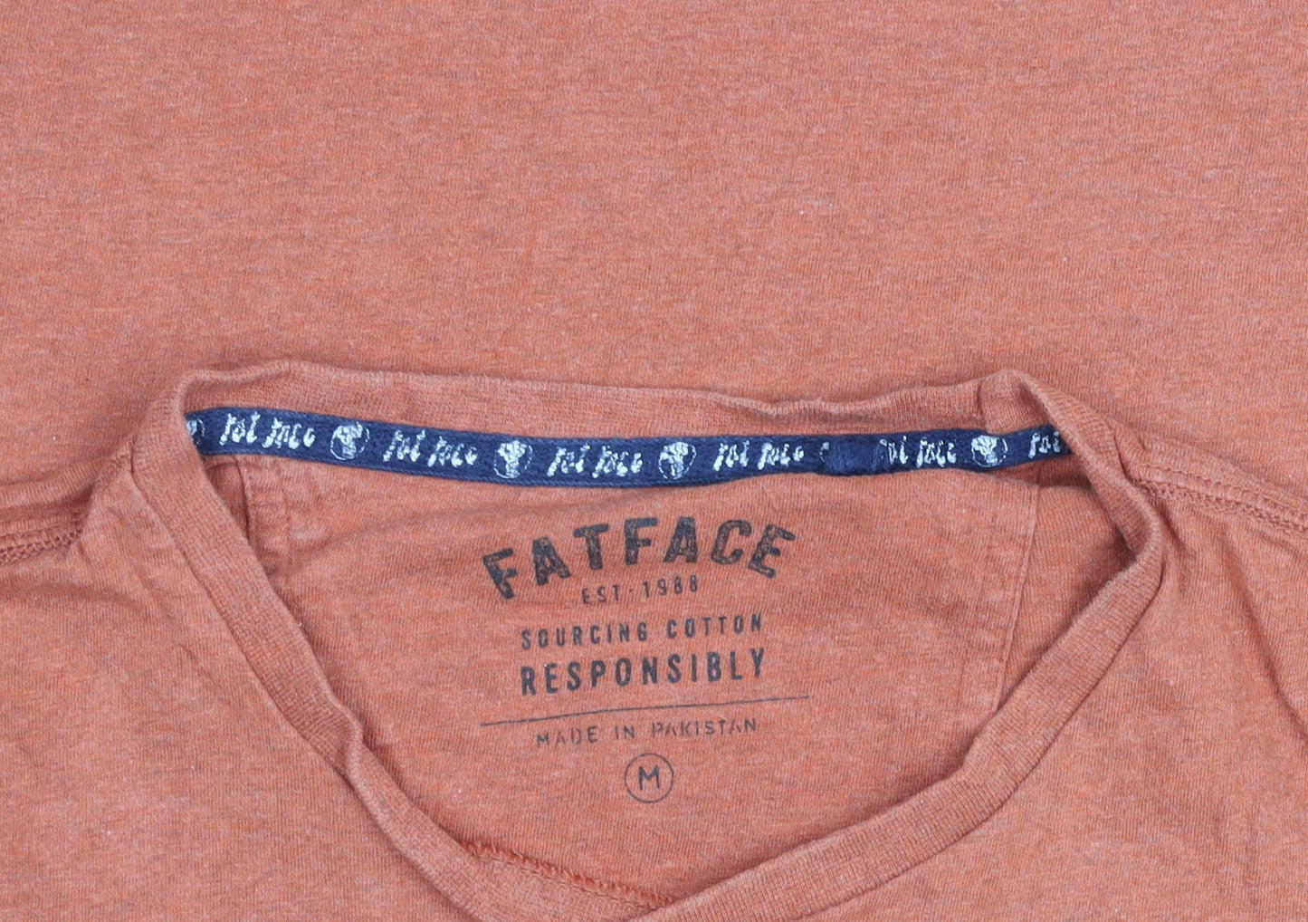 Womens UK Size M FatFace Orange Cotton T-Shirt