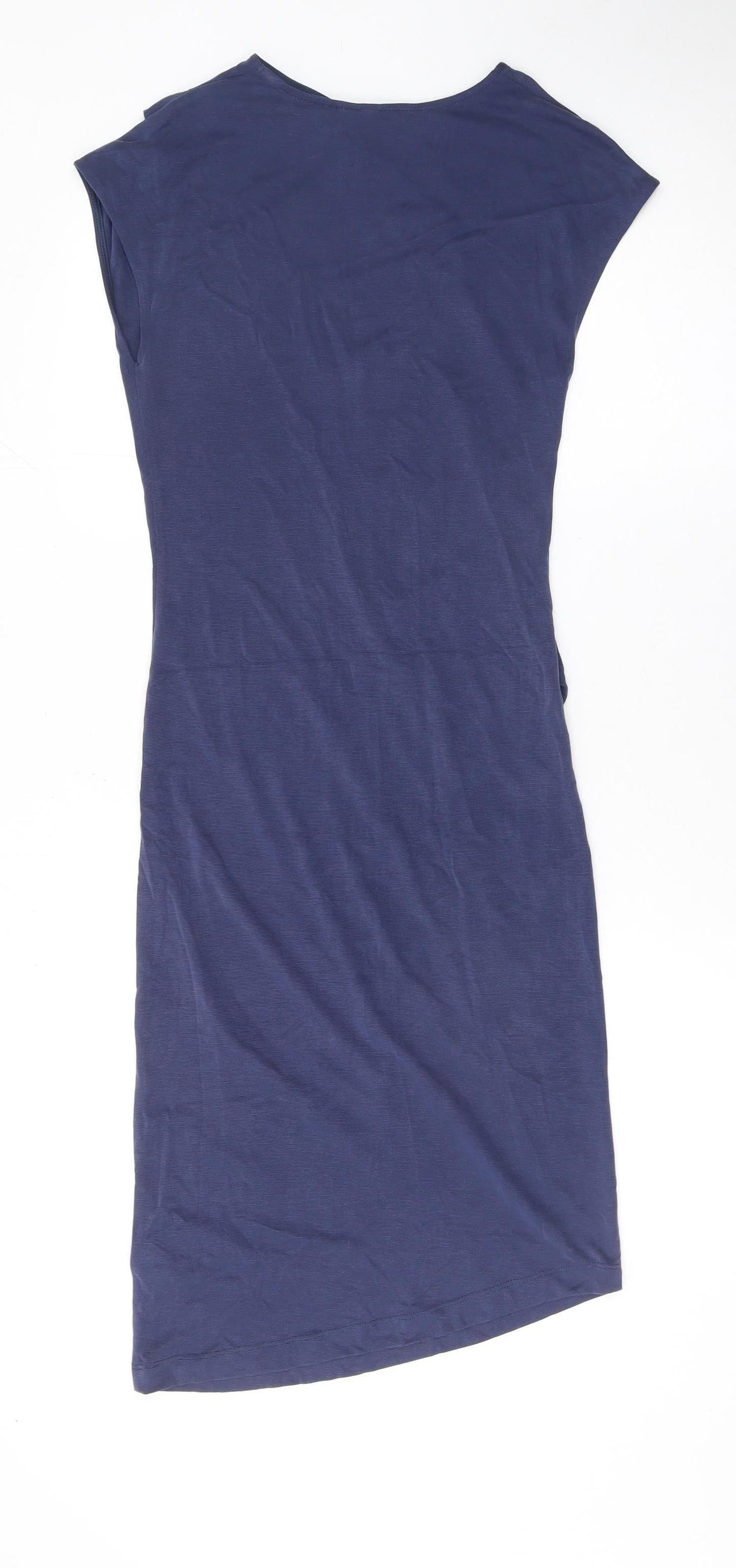 Topshop Women's Blue Bodycon Jersey Knee Length Dress UK 8