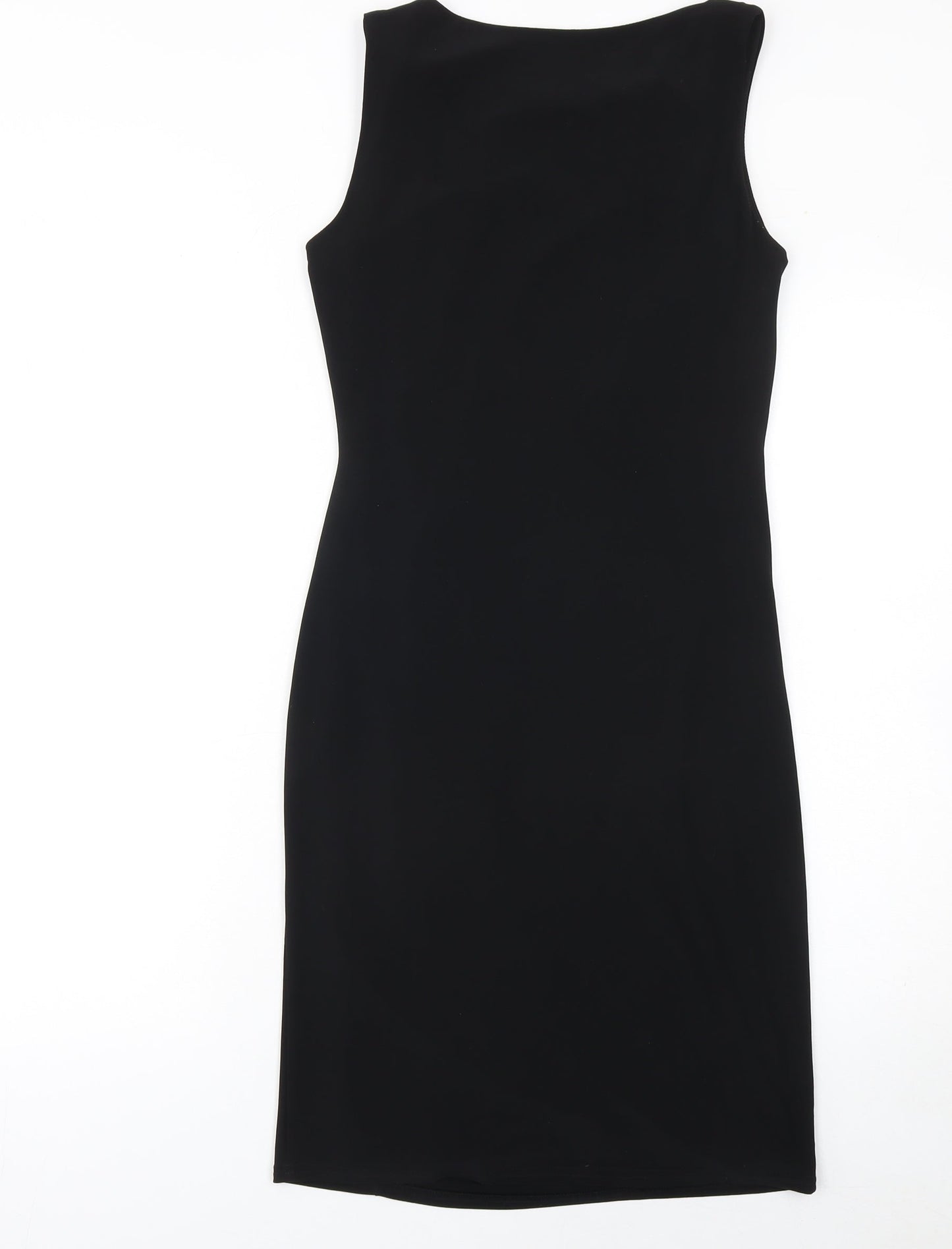 Wallis Women's Black Size 8 Sleeveless Sheath Knee Length Dress
