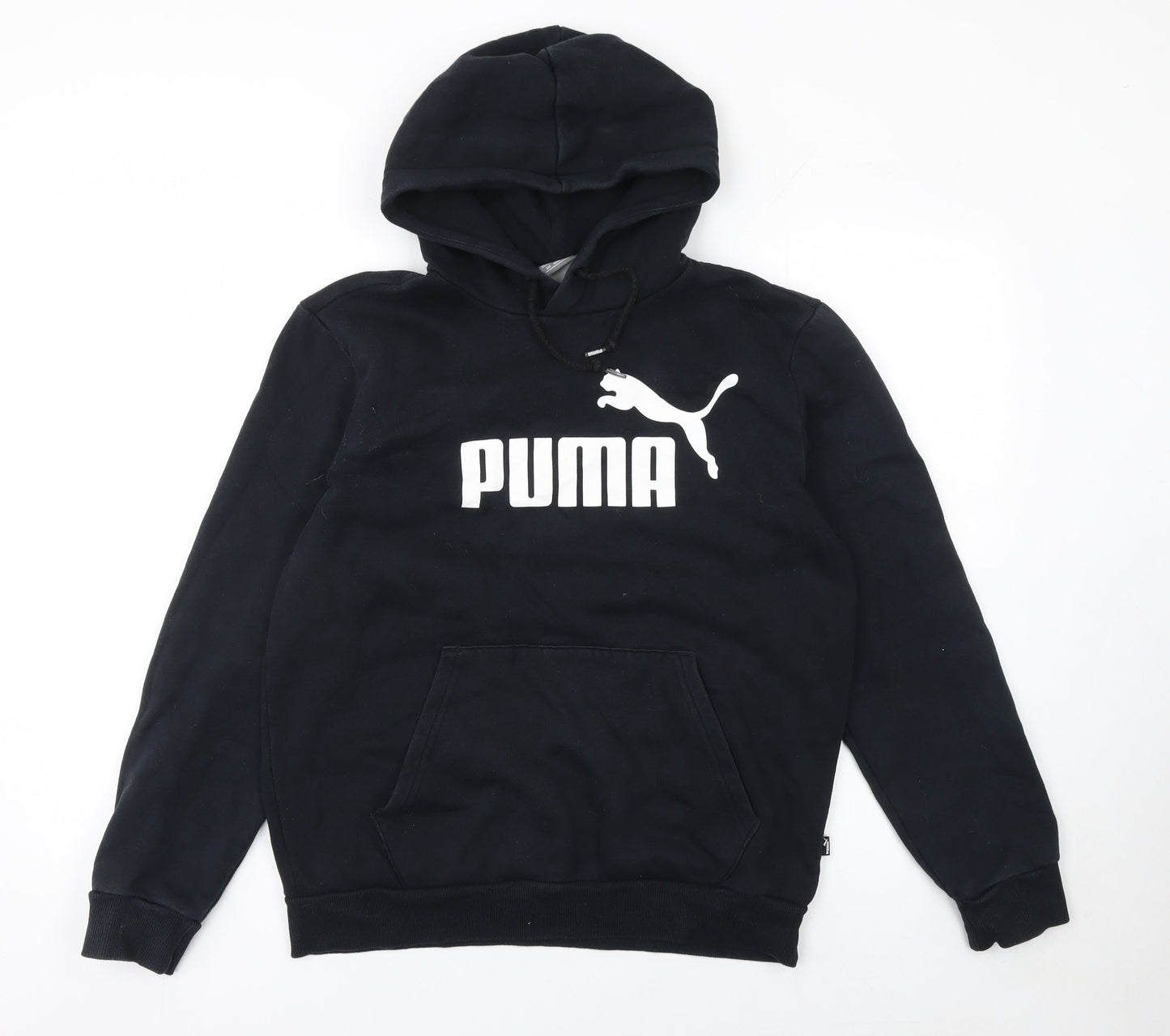 Mens UK S Regular PUMA Black Pullover Hoodie