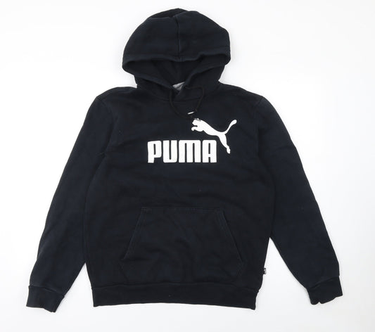Mens UK S Regular PUMA Black Pullover Hoodie