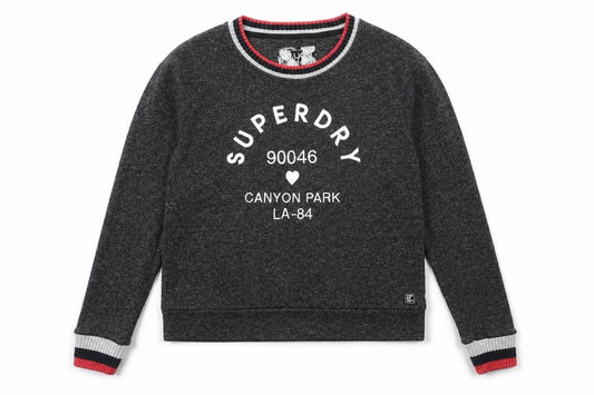 Womens UK 10 Regular Superdry Grey Pullover Sweatshirt