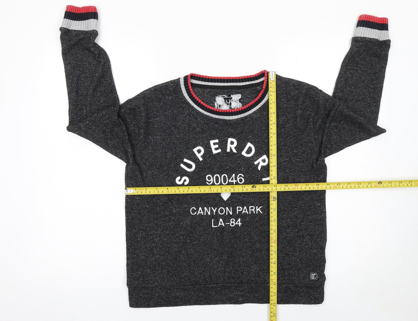 Superdry Womens Grey Crew Neck Sweatshirt Size 10 Regular Fit