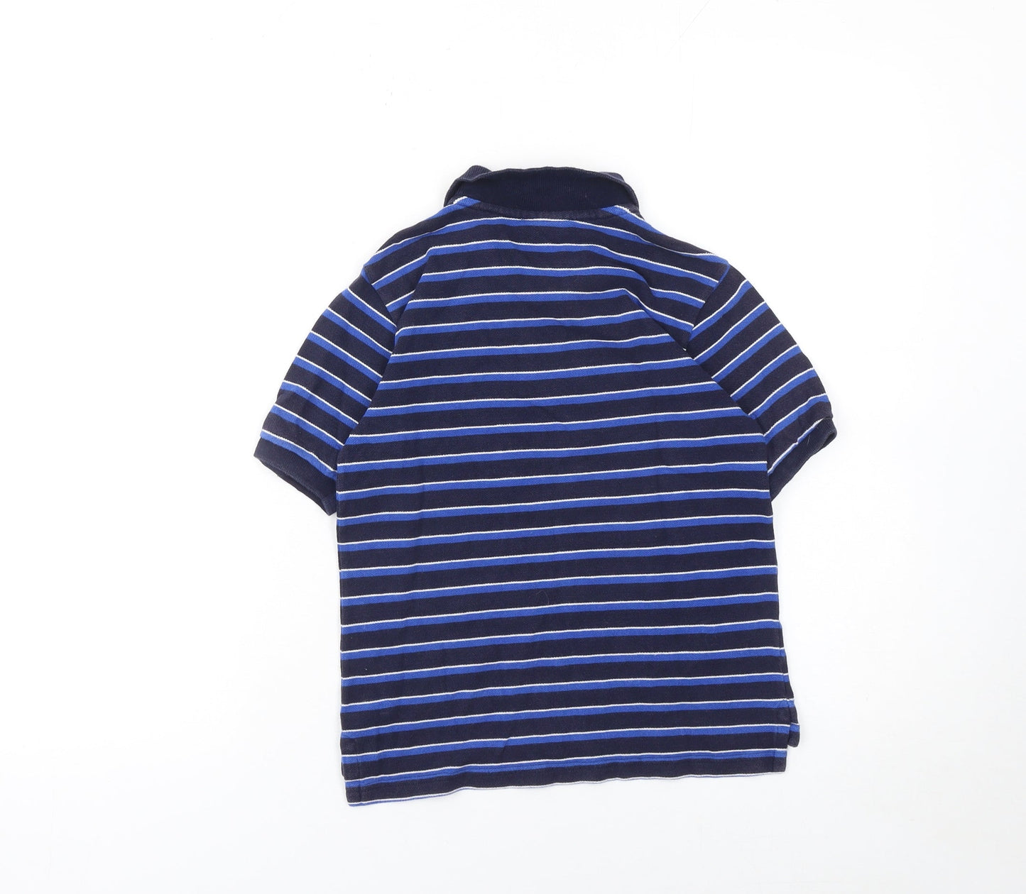 Ralph Lauren Boys Blue Striped Short Sleeve Polo Shirt Age 6 Cotton