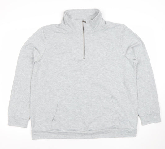 GRECERELLE Women’s Grey 2XL 1/2 Zip Pullover Sweatshirt
