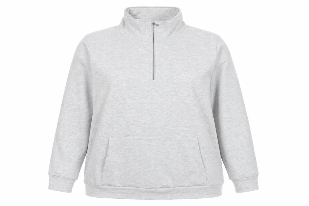 GRECERELLE Women’s Grey 2XL 1/2 Zip Pullover Sweatshirt