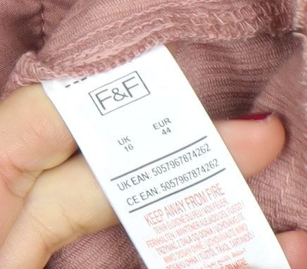 F&F Womens Pink Corduroy Button Jacket Size 16 Casual Short