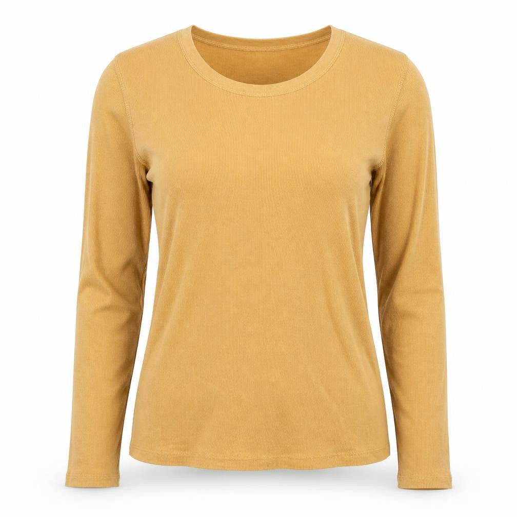 ZARA Women's Beige Basic Long Sleeve Cotton T-Shirt Size S