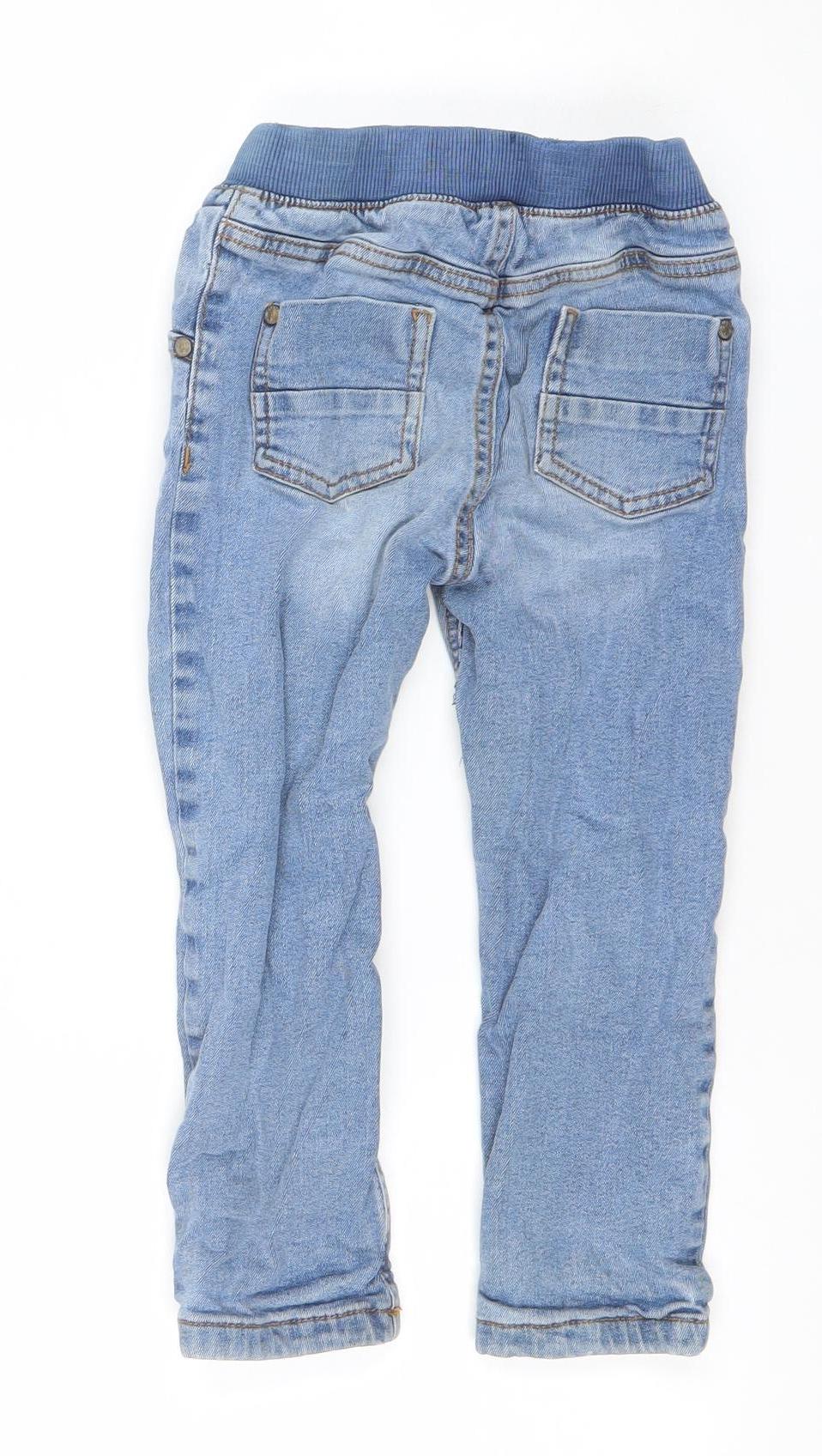 Next Boys Blue Regular Fit Drawstring Denim Jeans 3 Years