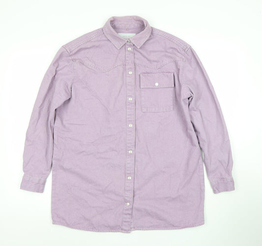 Noisy May Women's Purple Cotton Denim Shacket XS