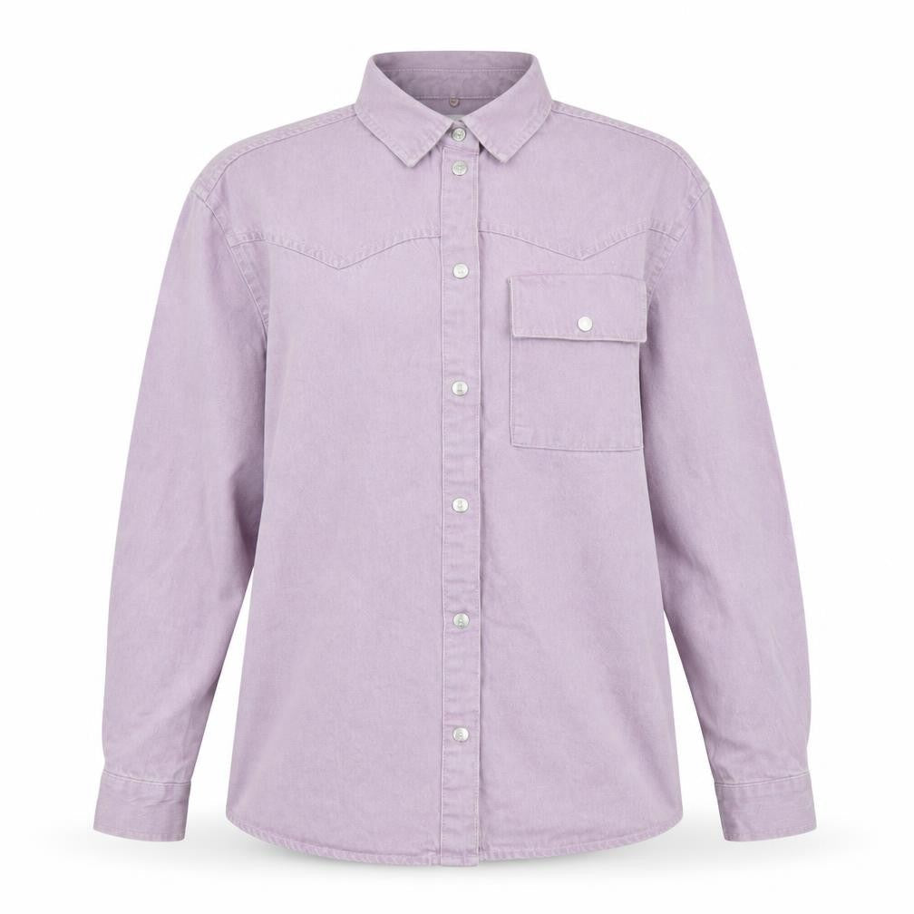 Noisy May Women's Purple Cotton Denim Shacket XS