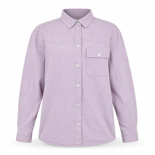 Noisy May Women's Purple Cotton Denim Shacket XS