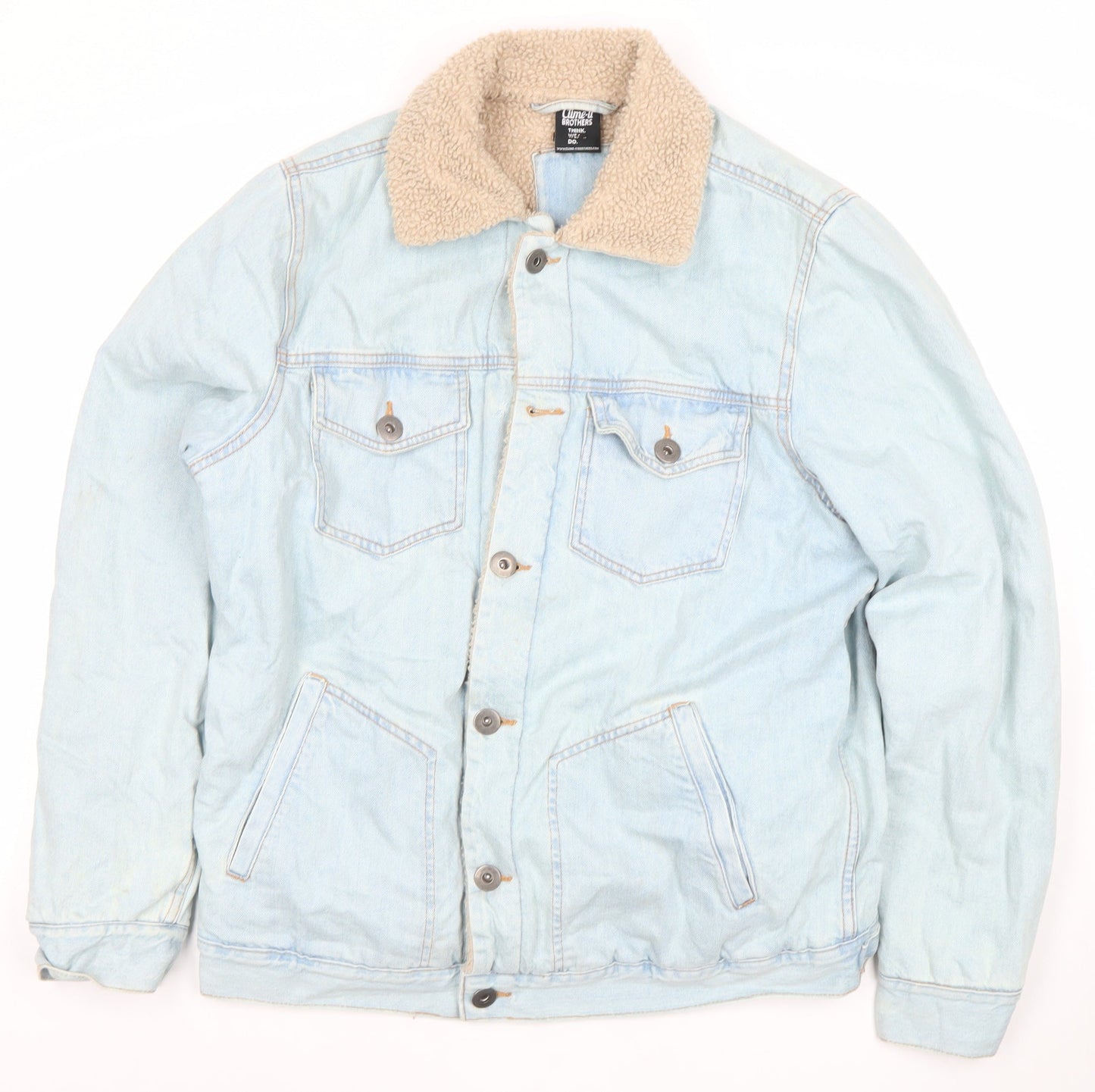 Clime-It Brothers Womens Blue L Denim Sherpa Lined Jacket