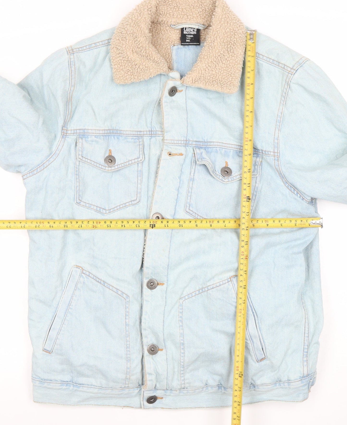 Clime-It Brothers Womens Blue L Denim Sherpa Lined Jacket