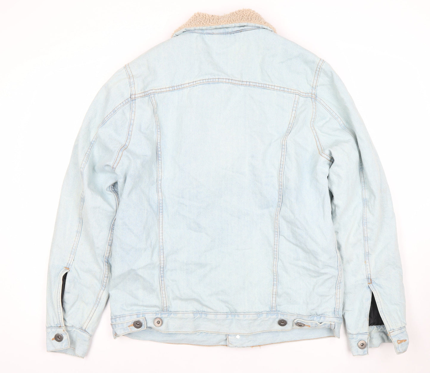 Clime-It Brothers Womens Blue L Denim Sherpa Lined Jacket