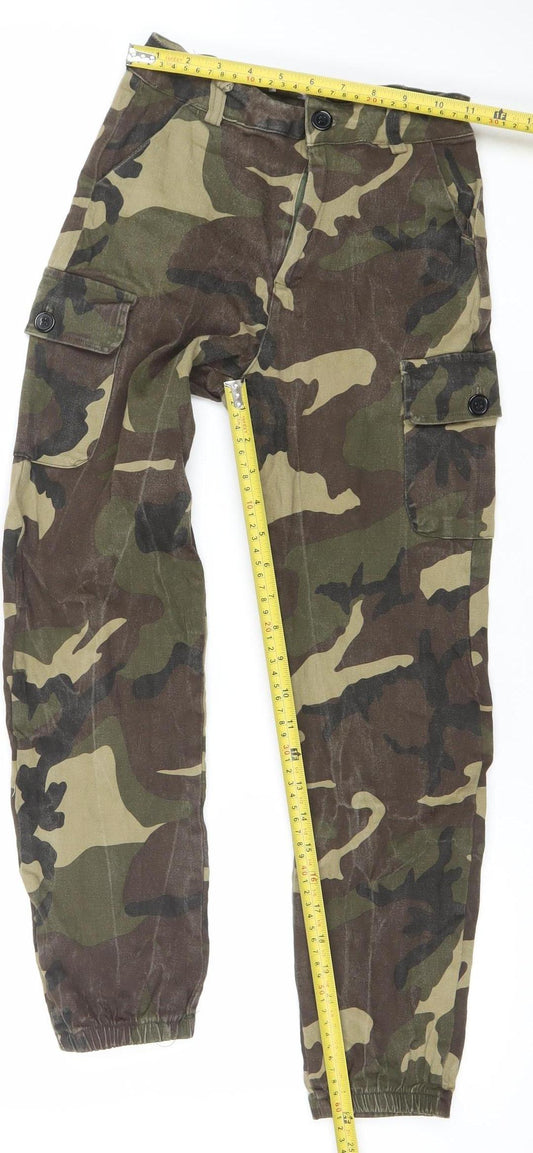 Cherry Koko Womens Brown Camouflage Cargo Jeans Size S