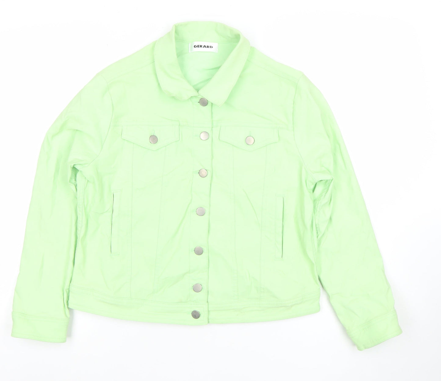 Gerard Womens Green Size 12 Button Up Stretch Jacket