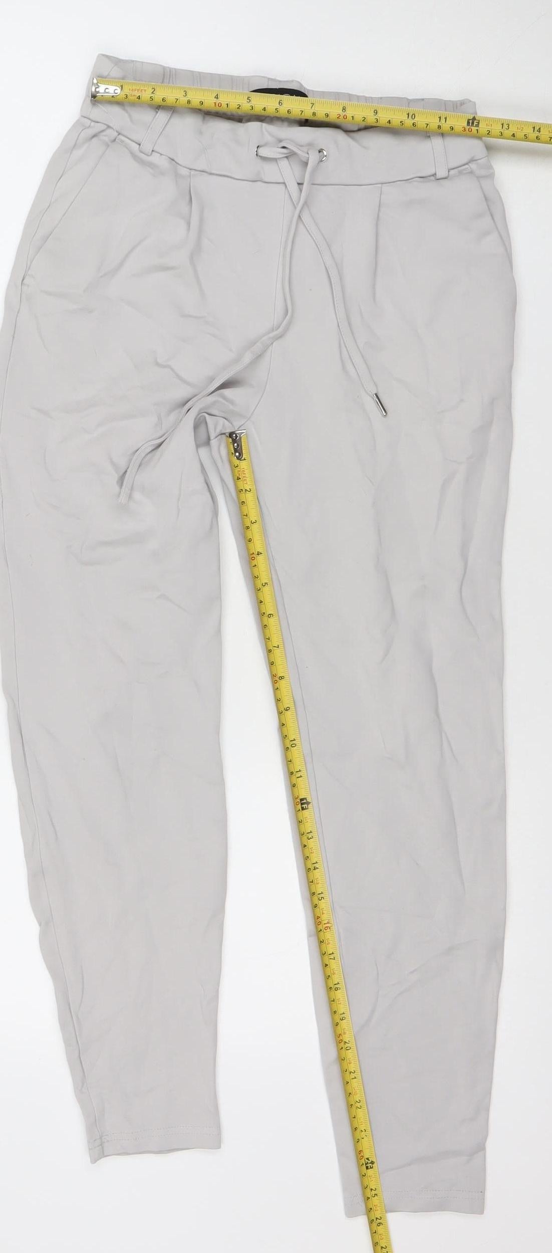 Amisu Womens Grey Jogger Trousers Size 6 Elastic Waist Lightweight