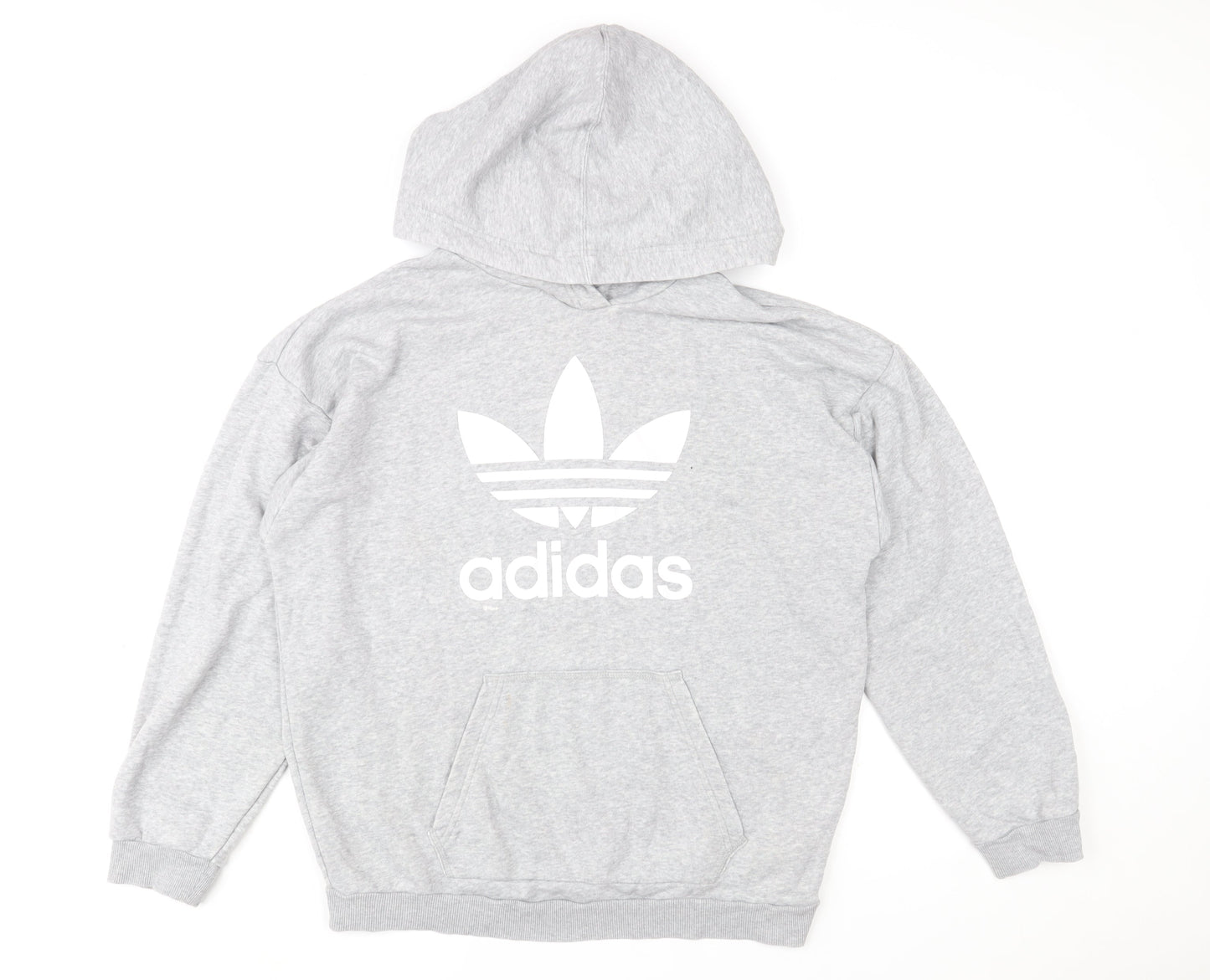 Womens UK 12 Regular adidas Grey Pullover Hoodie