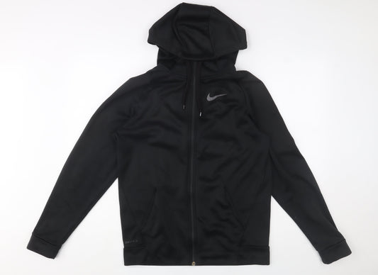 Nike Men's Black Dri-FIT Track Jacket S Athletic Fit Hooded Full Zip