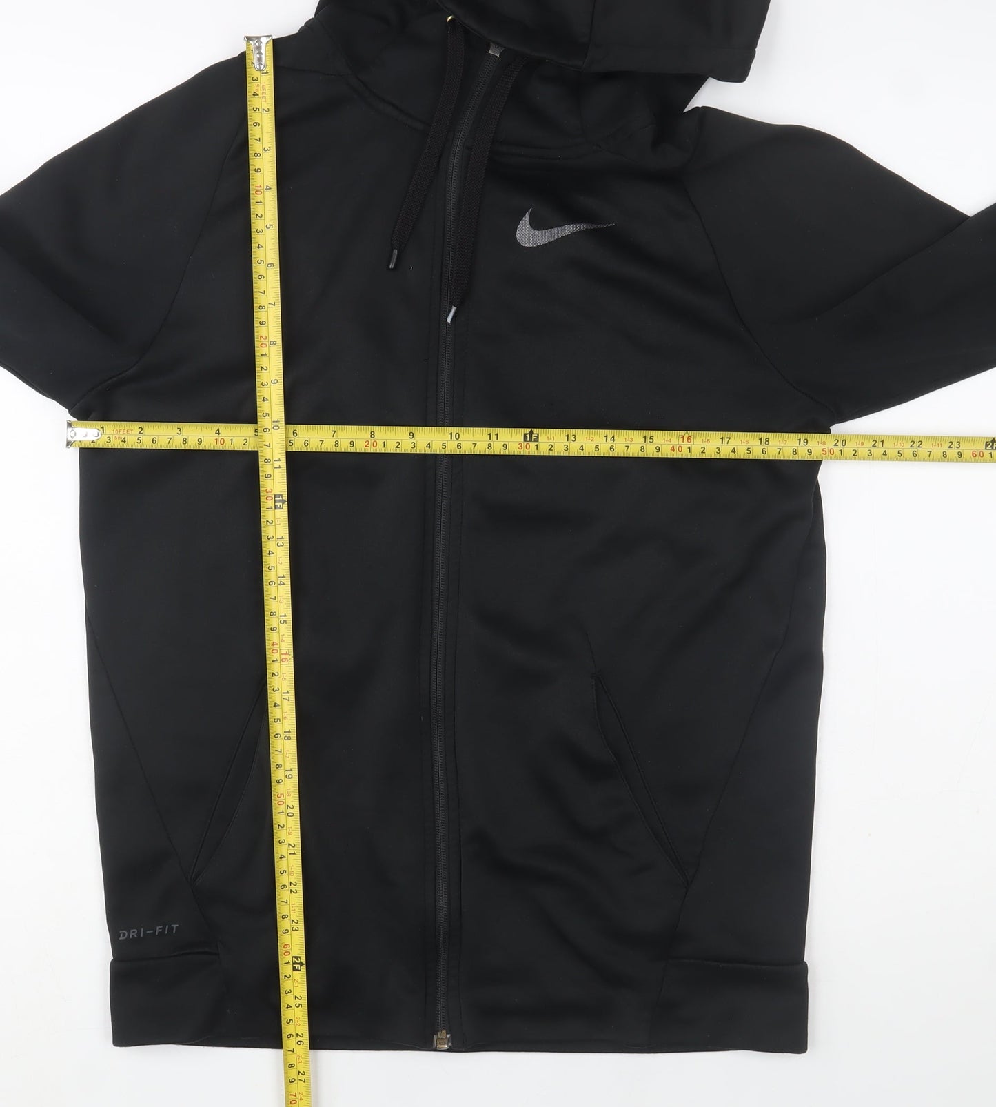 Nike Men's Black Dri-FIT Track Jacket S Athletic Fit Hooded Full Zip