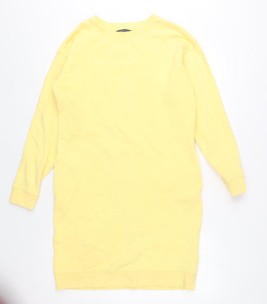 Marks and Spencer Women Yellow Crew Neck Long Sleeve Pullover Sweatshirt Size 6