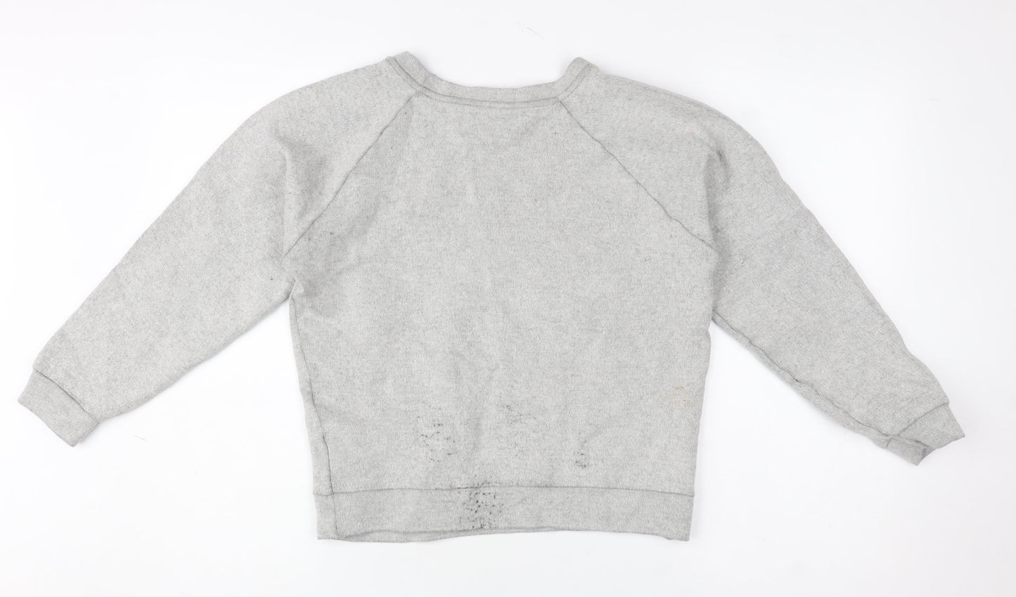 5 Preview Women Grey Pullover Sweatshirt XS Wool Cotton Blend Dog Print