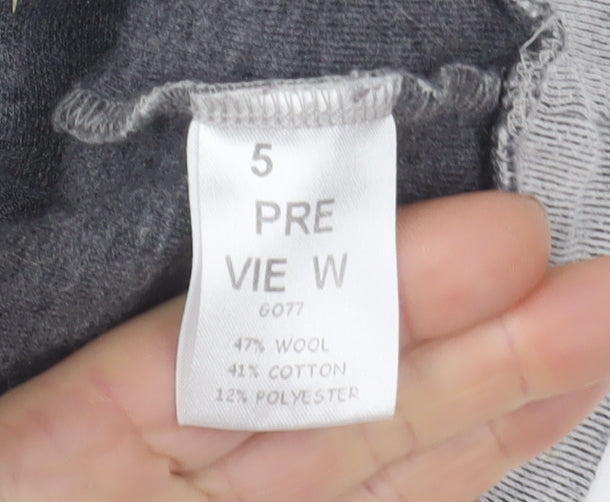 5 Preview Women Grey Pullover Sweatshirt XS Wool Cotton Blend Dog Print