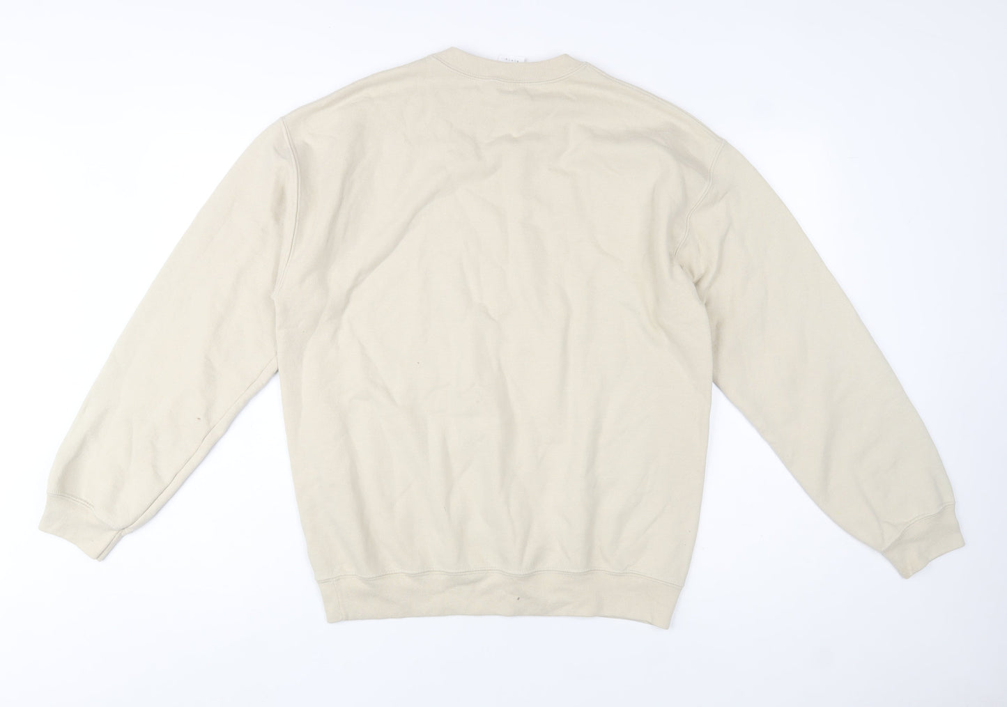 Gildan Mens Beige Merry Christmas Graphic Pullover Sweatshirt M