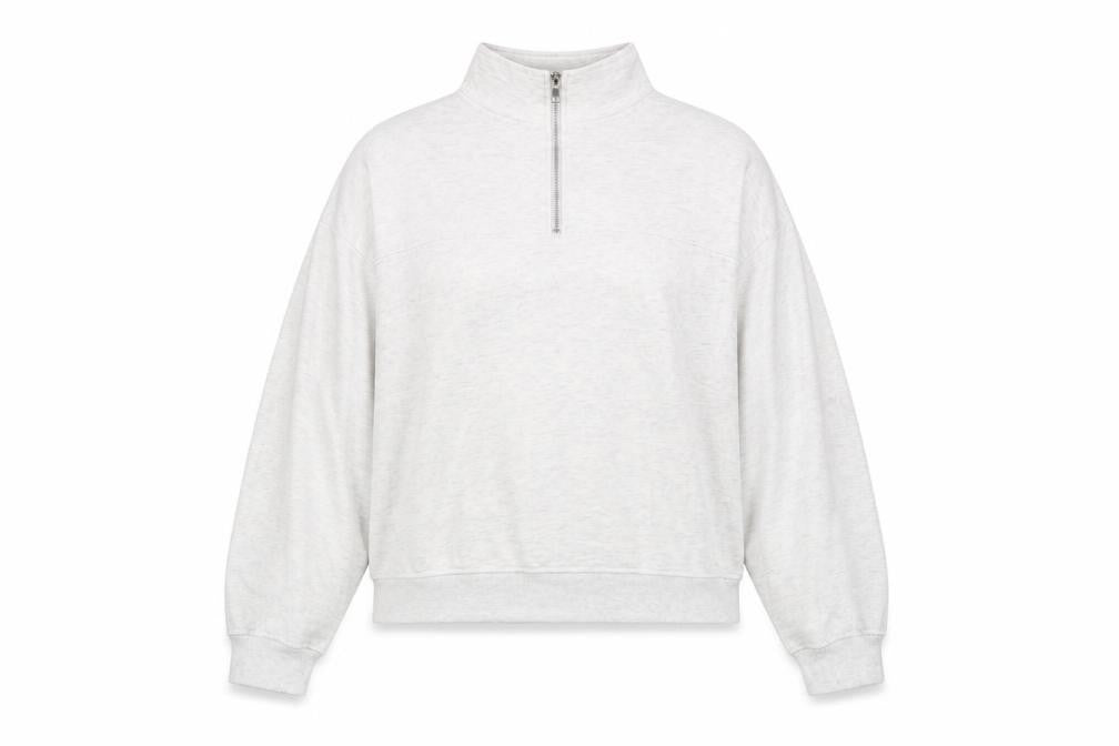 ASOS DESIGN Women's Grey 1/4 Zip Sweatshirt UK 12 Cotton Blend