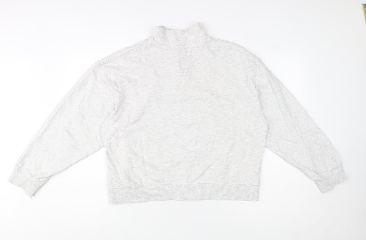 ASOS DESIGN Women's Grey 1/4 Zip Sweatshirt UK 12 Cotton Blend