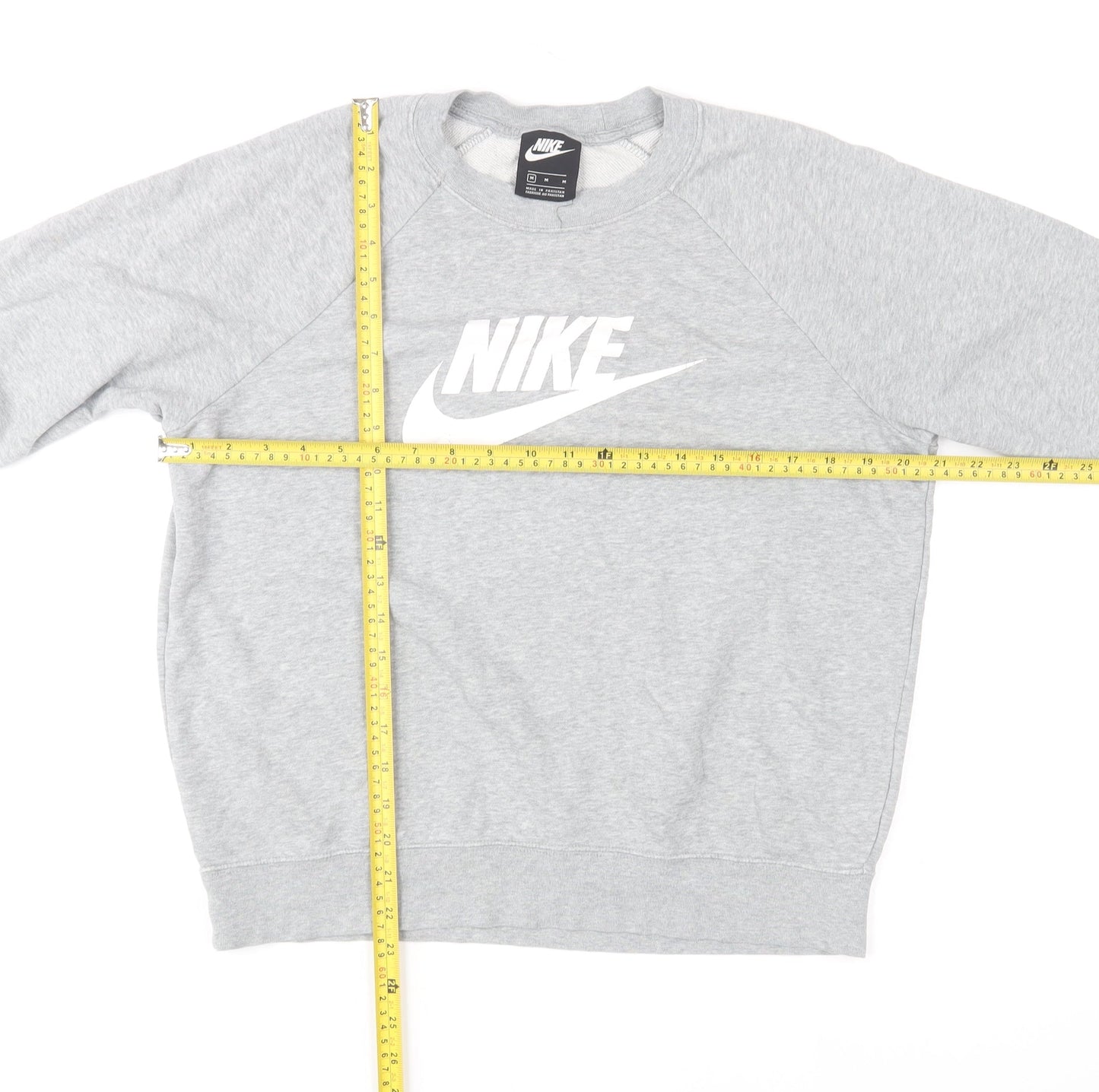 Nike Men's Grey Crew Neck Pullover Sweatshirt M Regular Fit